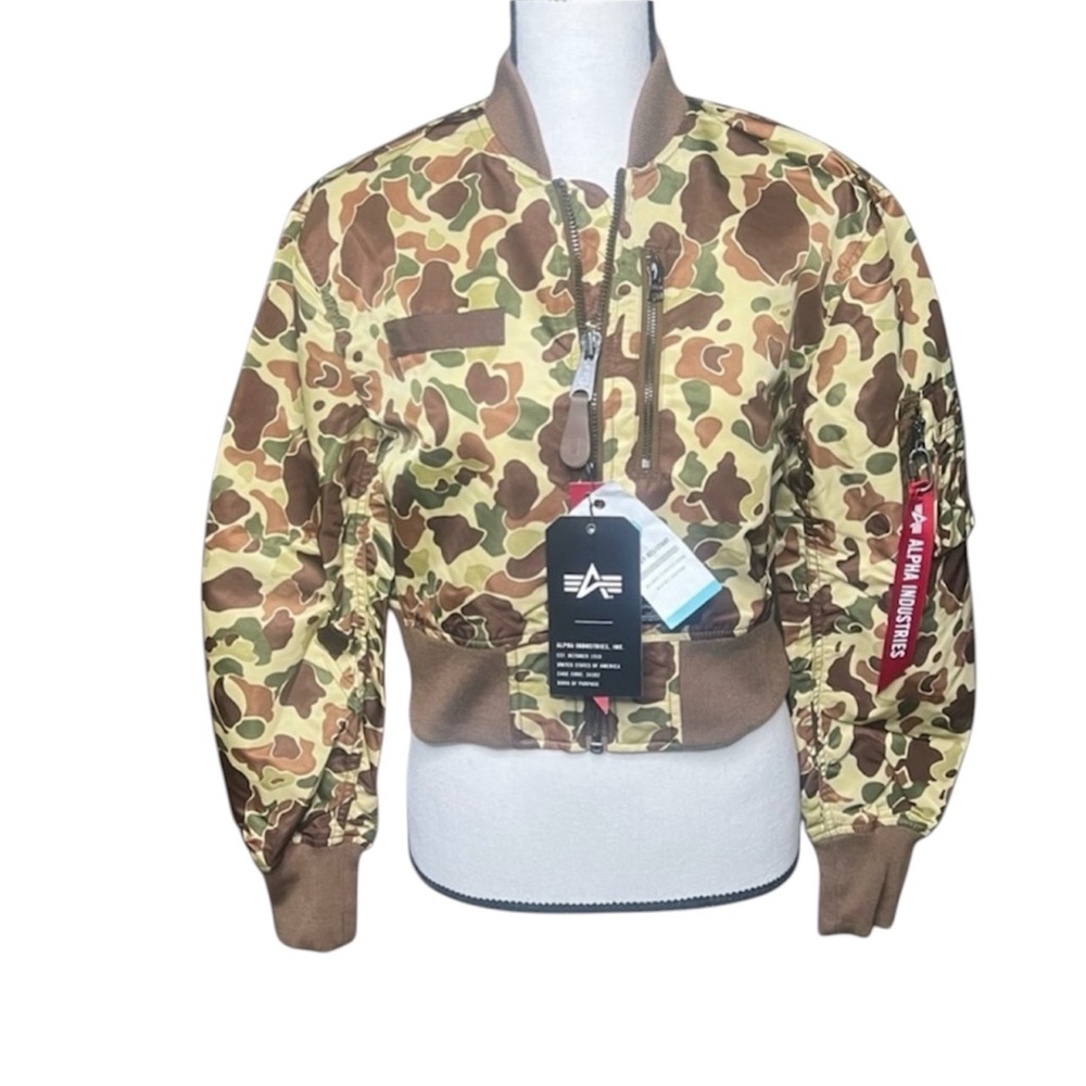 Alpha Industries Camo Bomber Jacket L-2B CROPPED GEN II BOMBER JACKET Small NWT